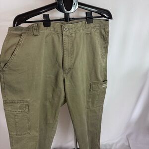 Wrangler Carpenter Work Pants Olive Green Utility Mens 38x29 Workwear